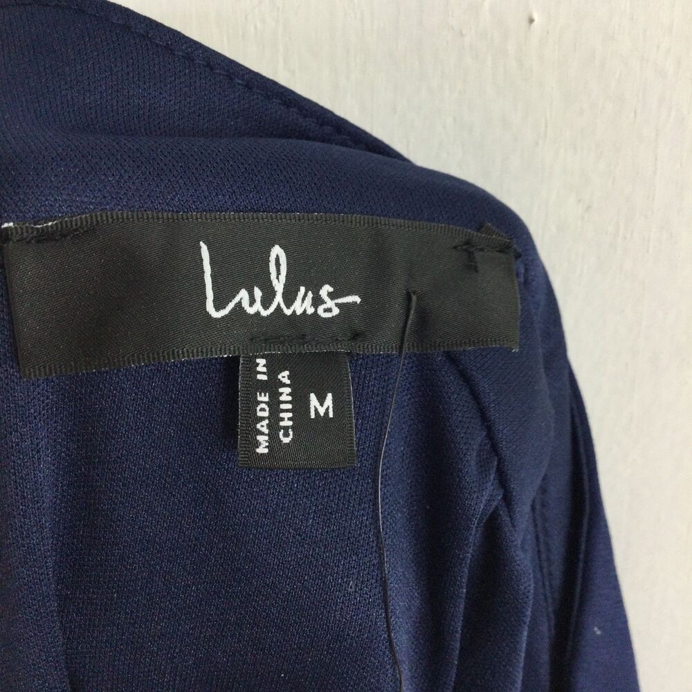 Lulus Womens Mock-Neck Maxi Dress Sleeveless Casual Navy Blue Size Medium NWT - Picture 16 of 16